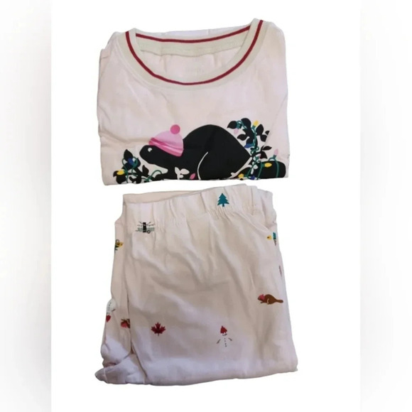 Roots Buddy Pajama Set Pink Top And  Bottoms Size Large - Picture 4 of 5